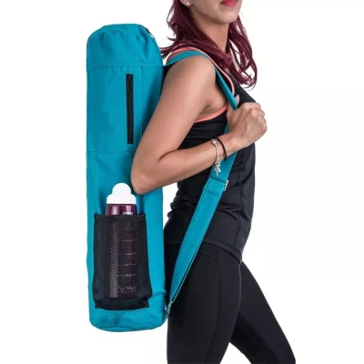 Sac de tapis de Yoga en toile de coton écologique personnalisé sac de Yoga à bandoulière avec poignée de transport avec Logo de broderie personnalisé