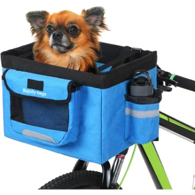 Panier de vélo pliable Pet Cat Dog Carrier Guidon de vélo amovible à l'avant Dégagement rapide Facile à installer Sac de vélo détachable Mountain Picnic Shopping