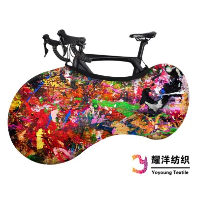 Couverture de protection de vélo élastique extensible anti-poussière couverture de roues de vélo impression couleur couverture de vélo anti-rayures